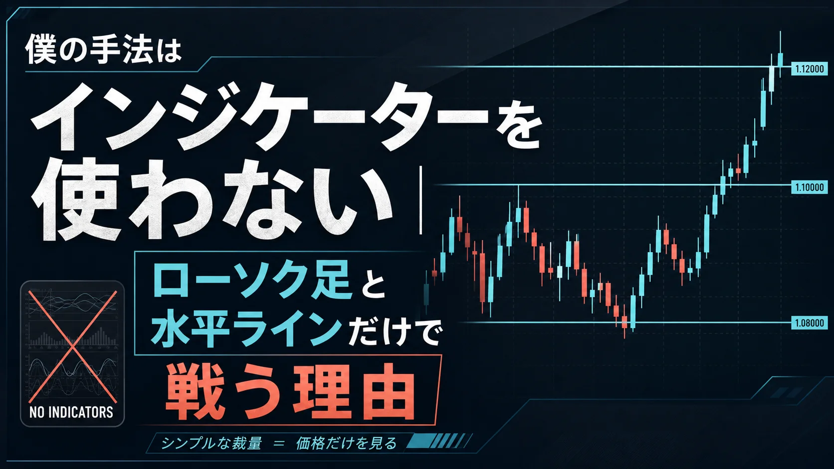 僕の手法はインジケーターを使わない|ローソク足と水平ラインだけで戦う理由
